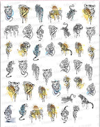 Press on Nails Tiger Symbol Nails Decals Design Fierce Wild Animal Leopard Decoration Manicure Stickers Nails Accessories Tools
