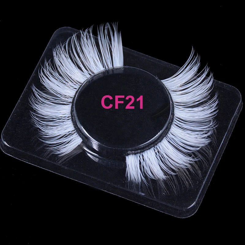 3D 5D Real Mink Strip Fake Colored Eyelashes Pink Green Purple Red Faux Lashes Colorful Rainbow Lashes for Cosplay Halloween