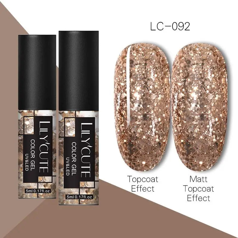LILYCUTE 5ML Metallic Painting Liner Gel Nail Polish Super Bright Gold Silver Mirror Drawing Gel Semi Permanent Line French Nail