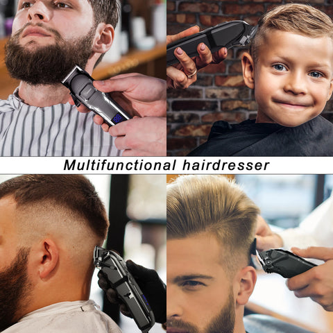 Hatteker Professional Electric Hair Clipper for Men USB Cordless Hair Trimmer Barber Machine with Hairdressing Cape Set