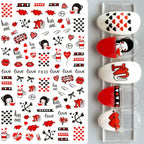 1PCS Laser Love Letter Nail Sticker Nail Art Decoration Flower Star supplies Decals Press On Nails Stickers Parts