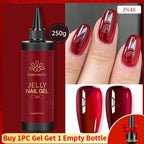 BORN PRETTY 250g Super Top Coat Base Gel Soak off UV LED Drying Long Lasting Semi Permanent Jelly Nude Pink Gel Nail Polish