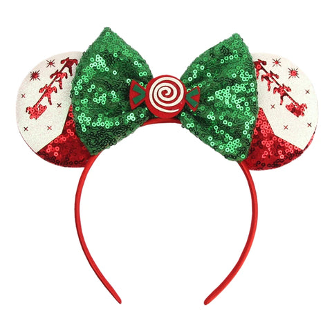 Disney Mickey 3.3"Velvet Ears Headband For Girls Soft Bow Hairband Halloween Festival Party Christmas DIY Hair Accessories