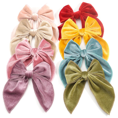 4/5Pcs Cotton Bow Hair Clips Baby Girls Women Large Sailor Head Bows Accessories Hair Grips for Kids Christmas Hair Bow