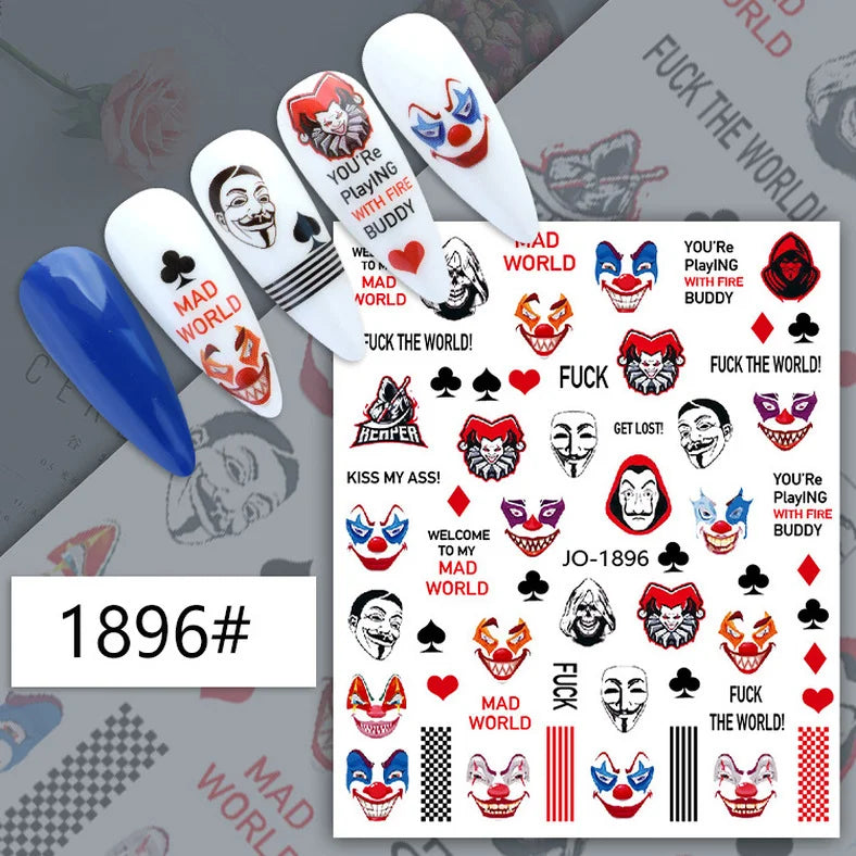 Nail Art Sticker Angel Flower Pattern Stickers Cupid Self-Adhesive Nail Decals Stickers Decoration Press on Nails Accessories