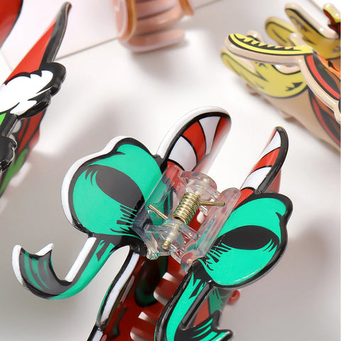 1 pc cute cartoon print Christmas seriesgrab clip hair clip hair clip hair clip hairornament on the back of the head
