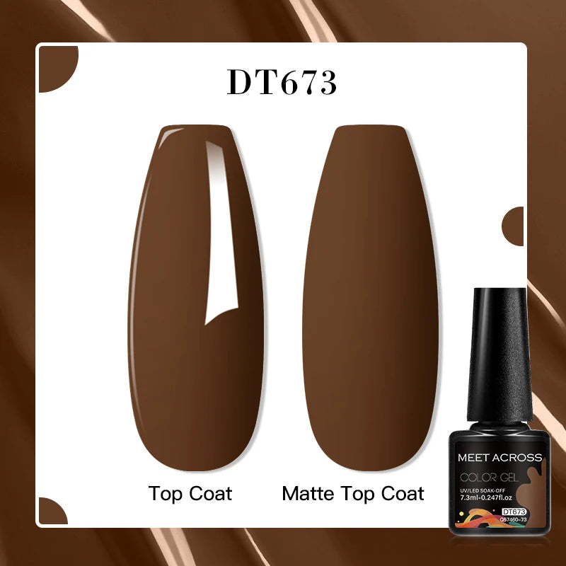 MEET ACROSS 8 Colors Mirror Gel Nail Polish Long-lasting Quick-drying Metallic Gold Silver Red Semi Permanent Varnish Nail Art