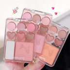 8-color love eye shadow plate, sweetheart blush, high-light integrated natural and long-lasting light shine eye shadow