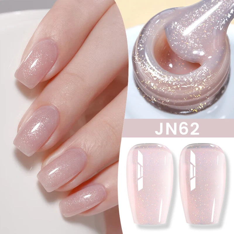 BORN PRETTY Milky White Jelly Nude Gel Nail Polish 10ml White Translucent Soak Off Gel Vernis Semi Permanent Need UV Light Cure