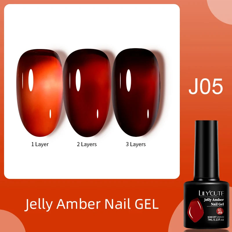 LILYCUTE 7ml Metallic Gel Nail Polish Red Chrome Effect Soak Off UV Gel Varnish Semi Permanent Nail Art Manicure Base Top Coat