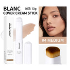 Color Changing Foundation Stick Korean Cover Cream Stick High Coverage Waterproof Dual-Ended with Brush  Base Makeup