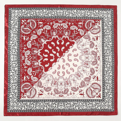 Satin Square Scarf Women Muslim Hijab Elegant 2025 Print Silk Neckerchief Shawl Wraps Headband Handle Hair Accessories Bandana