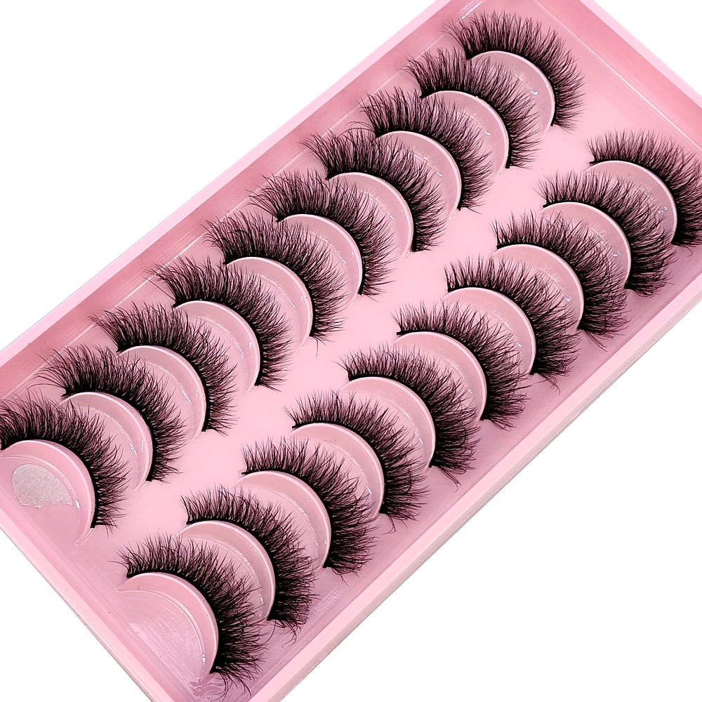 10 pairs of Russian striped eyelashes fluffy artificial mink eyelashes 3D fake eyelashes Russian curly eyelashes fake eyelashes