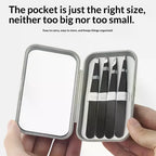 4 Pcs Stainless Steel Eyebrow Clip Tweezers Set Eyebrow Tweezers Eyebrow Trimming Set Beauty And Grooming Tools With Mirror Case