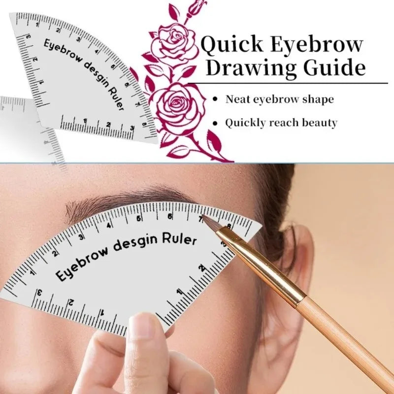 1Pcs Durable Brow Shaping Stencils Portable Drawing Eyebrow Desgin Ruler Instant Shaper Supplies Safe Material