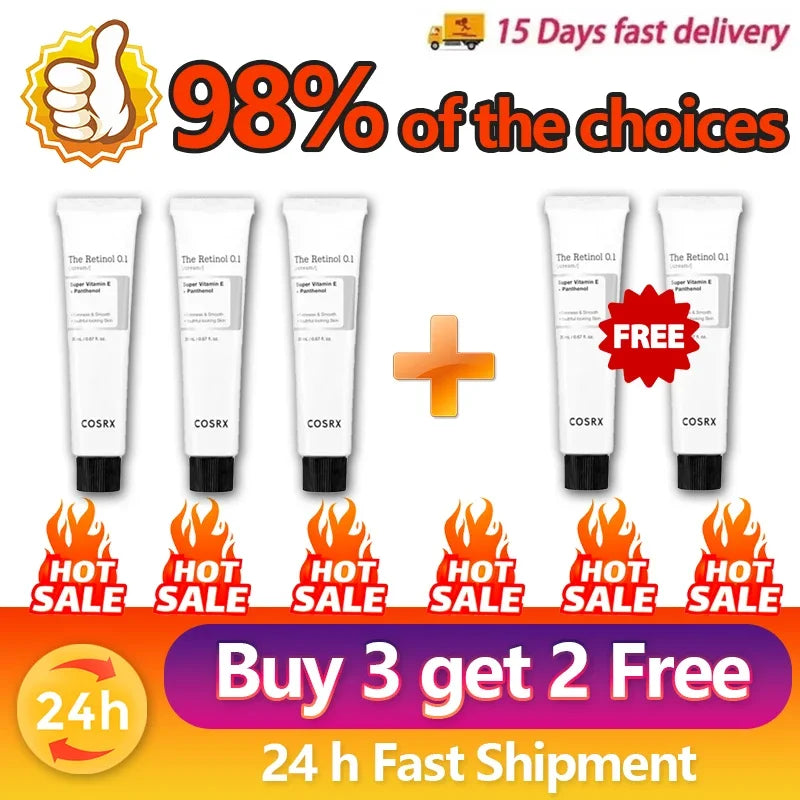 Korean Firming Retinol 0.1 Anti-Wrinkle Cream Face Repair Wrinkle Firming Light Wax Moisturizing Face Night SkinCare Cream 20ml