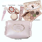 Flower Knows All In One Makeup Set Gift Box Garden Cushion Cream Foundation Matte Blush Long Lasting Velvet Lip Cream With Bag