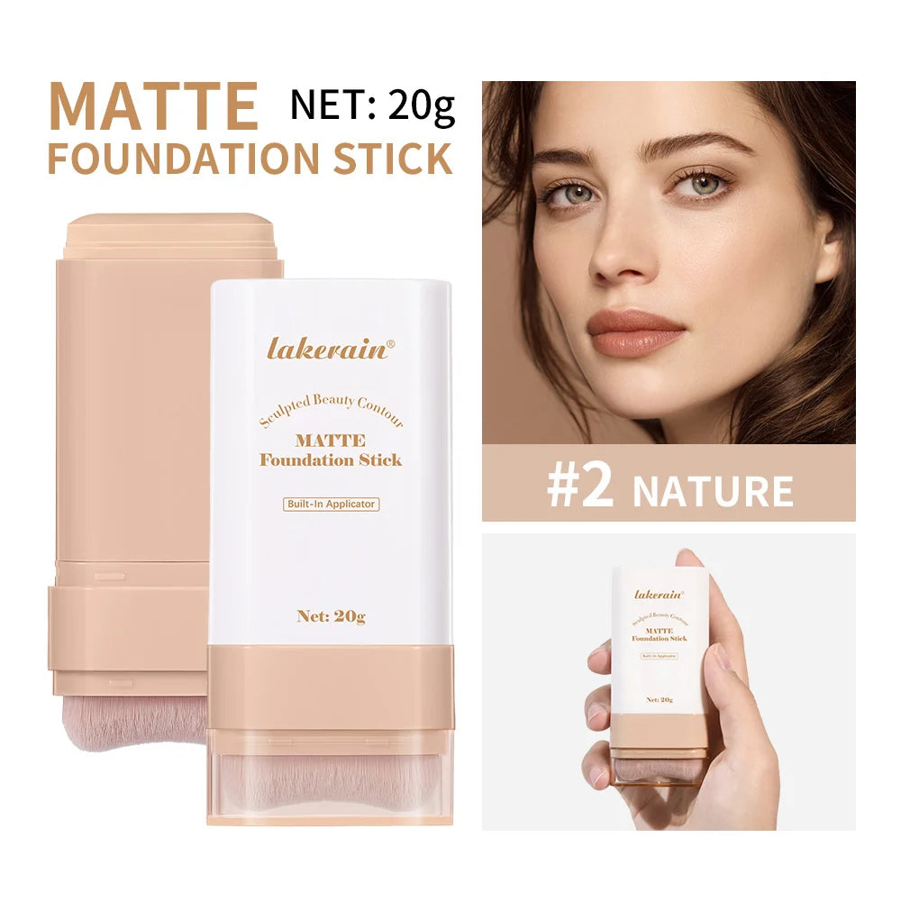 Concealing Foundation Stick 5 Shades With Built-In Brush Brighten Lightweight And Waterproof Formula Face Contour Stick Makeup