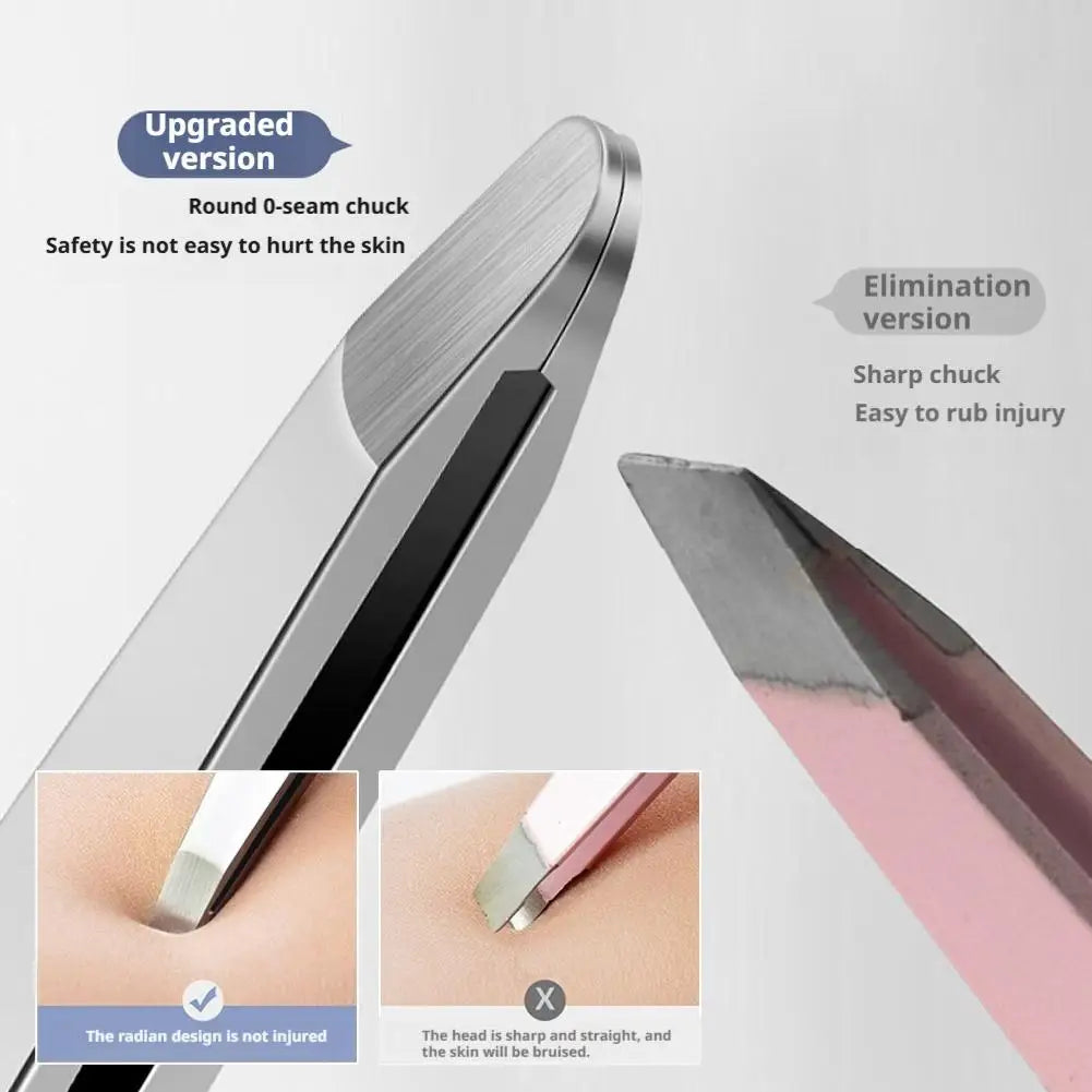 Stainless Steel Tweezers Safe Rounded - Tip Eyebrow Clips Precise Eyebrow Shaping Ingrown Hair Removal Eyebrow Shaping Tool