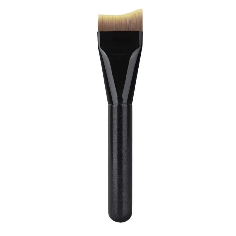 Arc-Fit Foundation Brush - Ergonomic Contour for Streak-Free Blending, Vegan Micro-Flex Bristles (Travel & Salon Use)