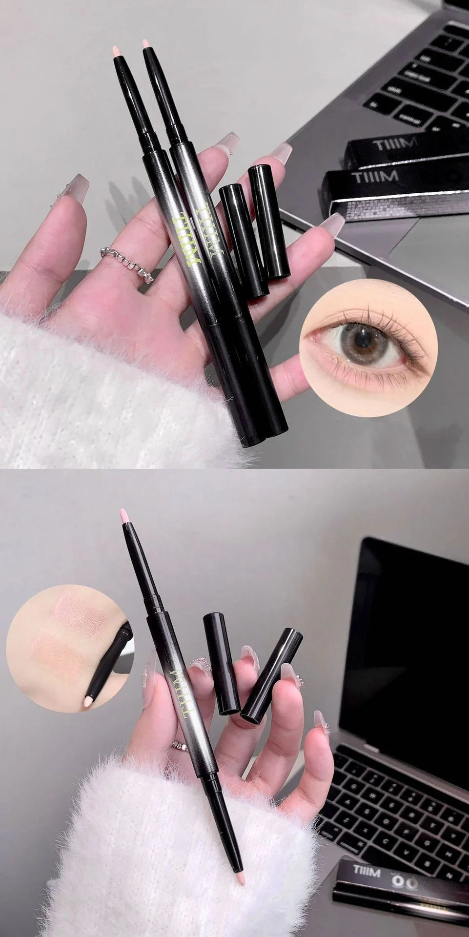 Ultra-fine Gel Eyeliner Pencil Pink Apricot Under Eye Liner Pen Waterproof Matte Aegyosal Lying Silkworm Quick Drying Eye Makeup