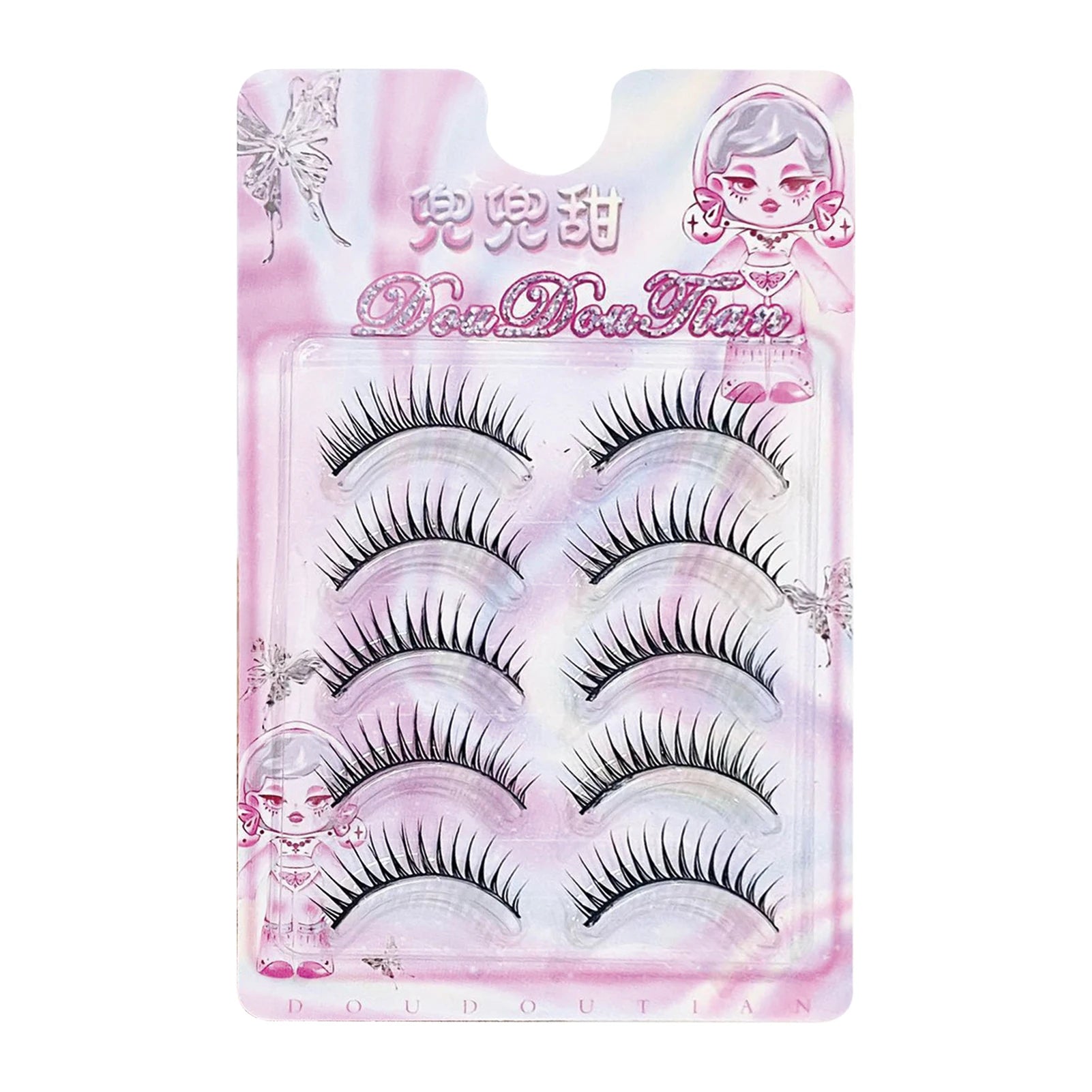 5 Pair False Eyelashes Strip Wispy Fake Lashes Natural Spiky Wispy Thick Eye Lash For Day-To-Day Use Wedding Vacation Gift