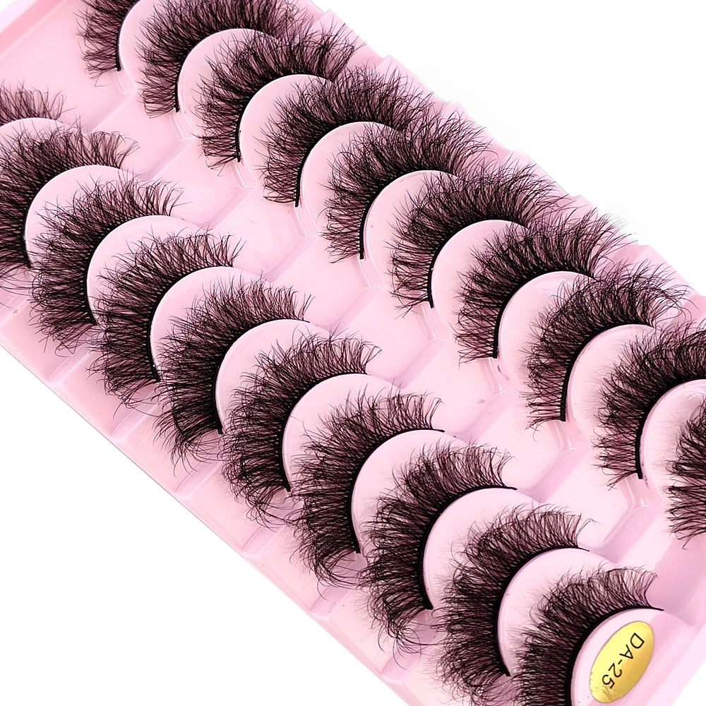 10 pairs of Russian striped eyelashes fluffy artificial mink eyelashes 3D fake eyelashes Russian curly eyelashes fake eyelashes