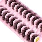 10 pairs of Russian striped eyelashes fluffy artificial mink eyelashes 3D fake eyelashes Russian curly eyelashes fake eyelashes