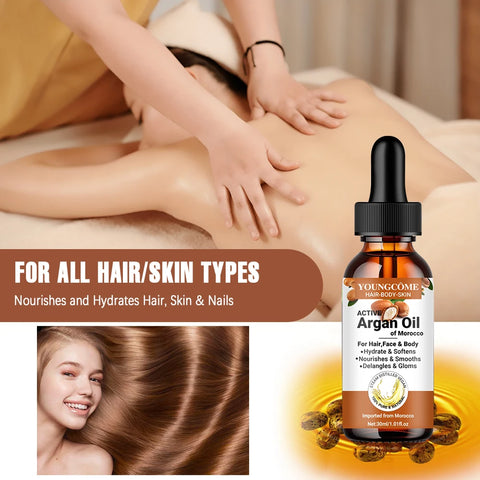 Morocco Argan Hair Oil Care Essence Nourishing Moisturizer Brightening Smooth Repair Improve Split Hair Firming Lifting Skincare