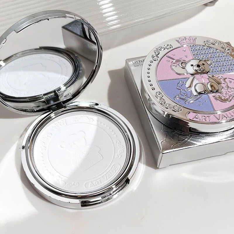 Face Pressed Powder Setting Long Lasting Oil Control Waterproof Foundation Natural Brighten Skin Tone Powder Concealer Makeup