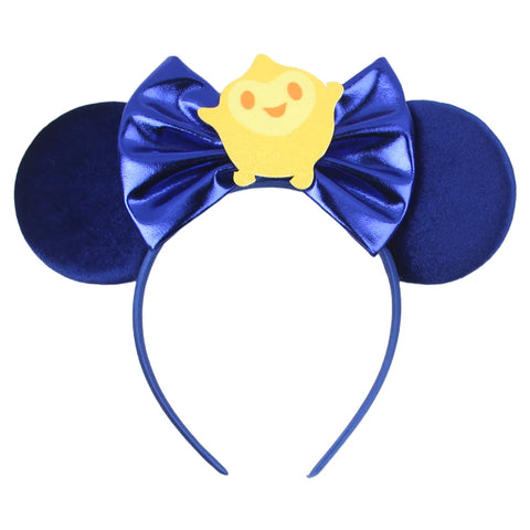 Disney Mickey 3.3"Velvet Ears Headband For Girls Soft Bow Hairband Halloween Festival Party Christmas DIY Hair Accessories