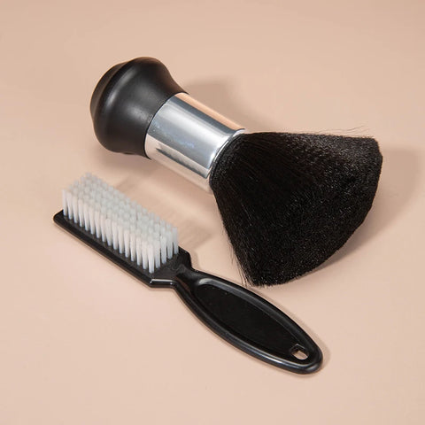 Hairdressing Soft Brush Black Hairdressing Sweeping Neck Hair Cleaning Duster Hair Cutting Ring Beard Brush Styling Comb Set
