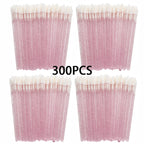 100/300PCS Crystal Lip Brush Lipstick Gloss Applicator Wands Wholesale For Eyelashes Extension Tool Kits Makeup Accessories