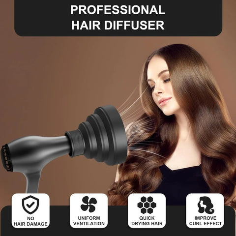 Universal Blow Dryer Diffuser Attachment for Curly Thick Hair Collapsible Hairdryer Blower Diffuser Hairdressing Styling Tools