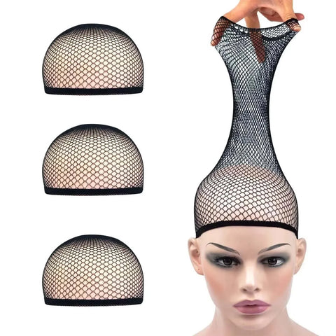 Mesh Wig Cap Stretchable Elastic Black Hair Net Stretch Open Ended Fishnet Wig Net Breathable Mesh Cap for Wig Accessories