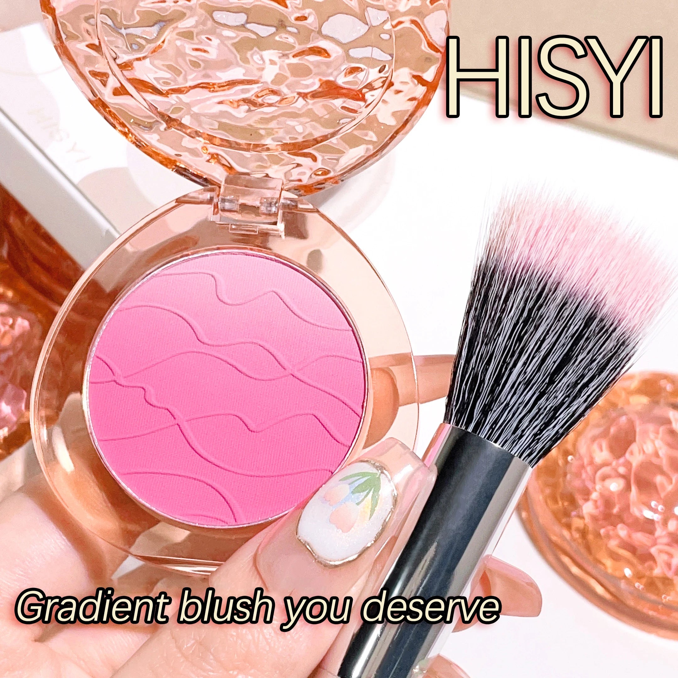 HISYI cute, pop, gradient blush, matte, delicate, daily nude makeup, brightens the color, naturally whitens students