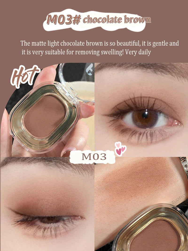 Rose Brown Monochrome Eyeshadow Palette 9 Colors Matte Grey Glitter Shadow Contouring Powder Pigment Eye Primer Beauty Makeup