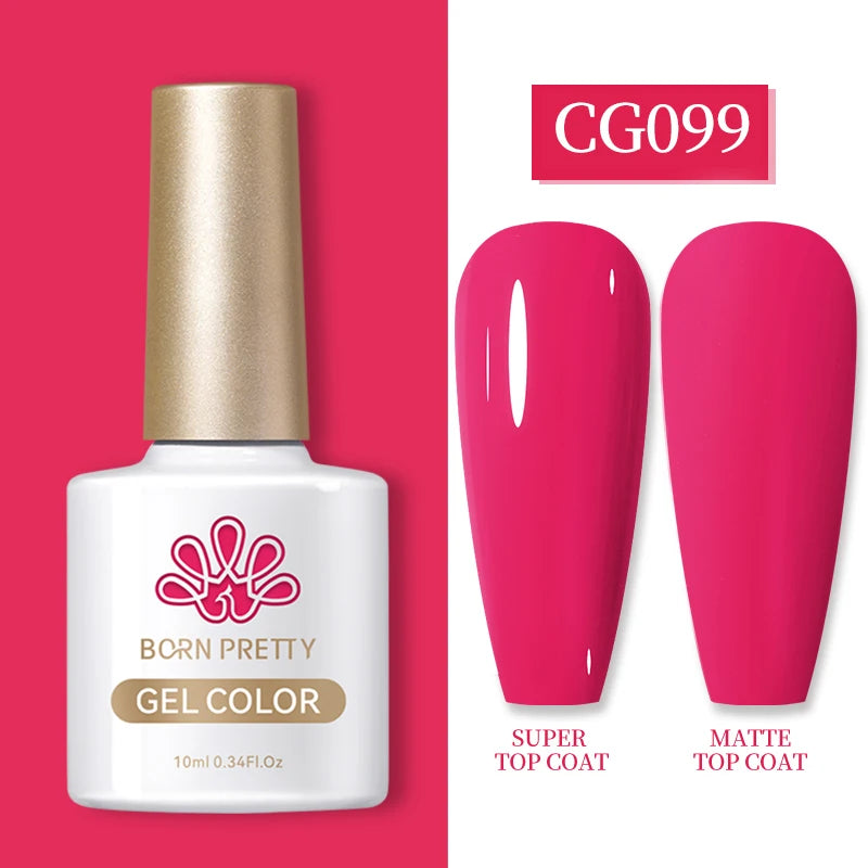 BORN PRETTY 10ml Gel Nail Polish Gel 130 Colors Semi Permanent Solid Nail Gel Varnish Soak Off UV Gel for Base Top Coat
