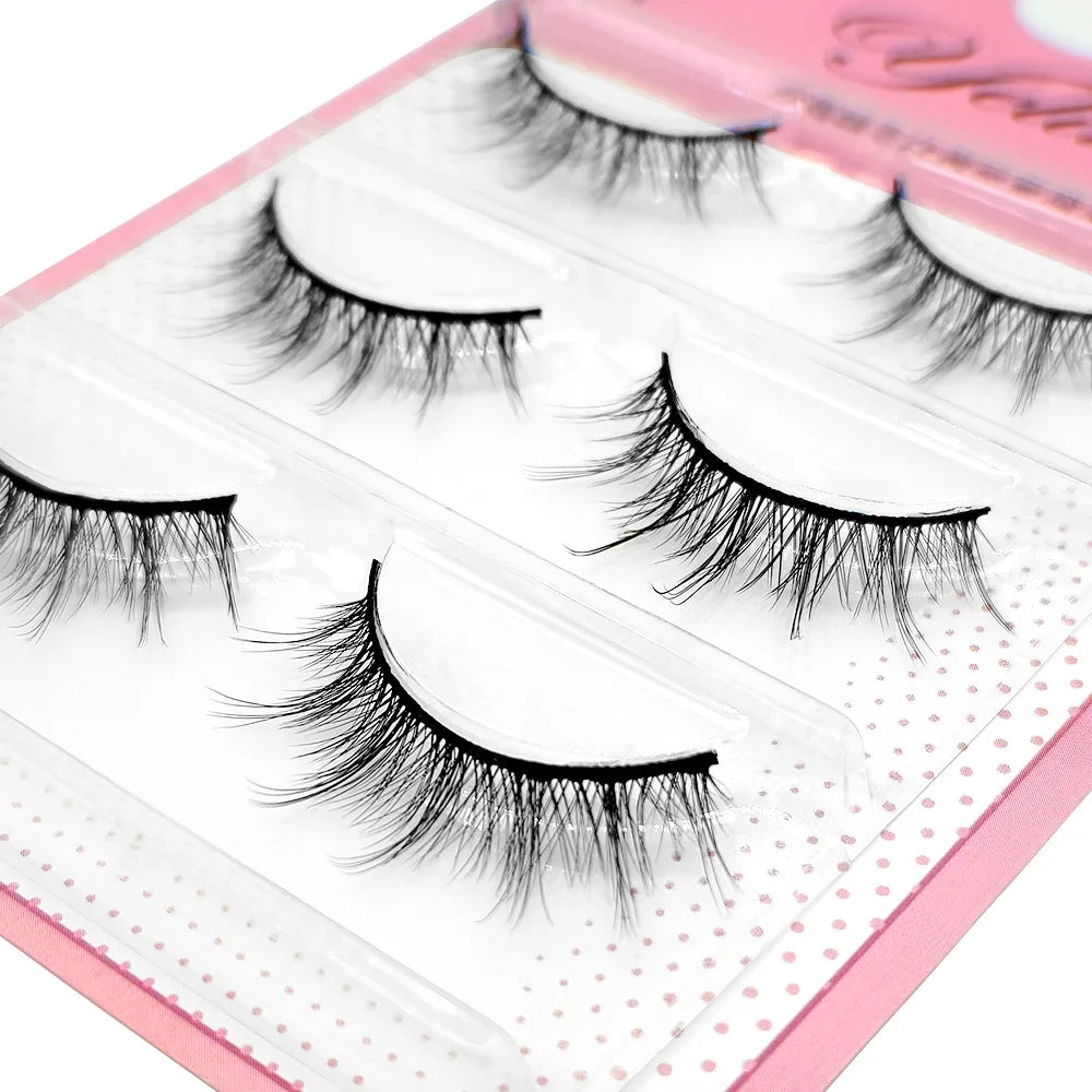 Yelix 5 Pairs Lower Lashes Strip Natural Under Lashes Small Flame Natural Bottom Eyelashes Manga Clear Band Wispy Makeup