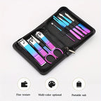 9-18pcs Set Professional Stainless Steel Manicure & Pedicure Kit Precision Nail Care with Travel Case with Nail Clipper Scissor