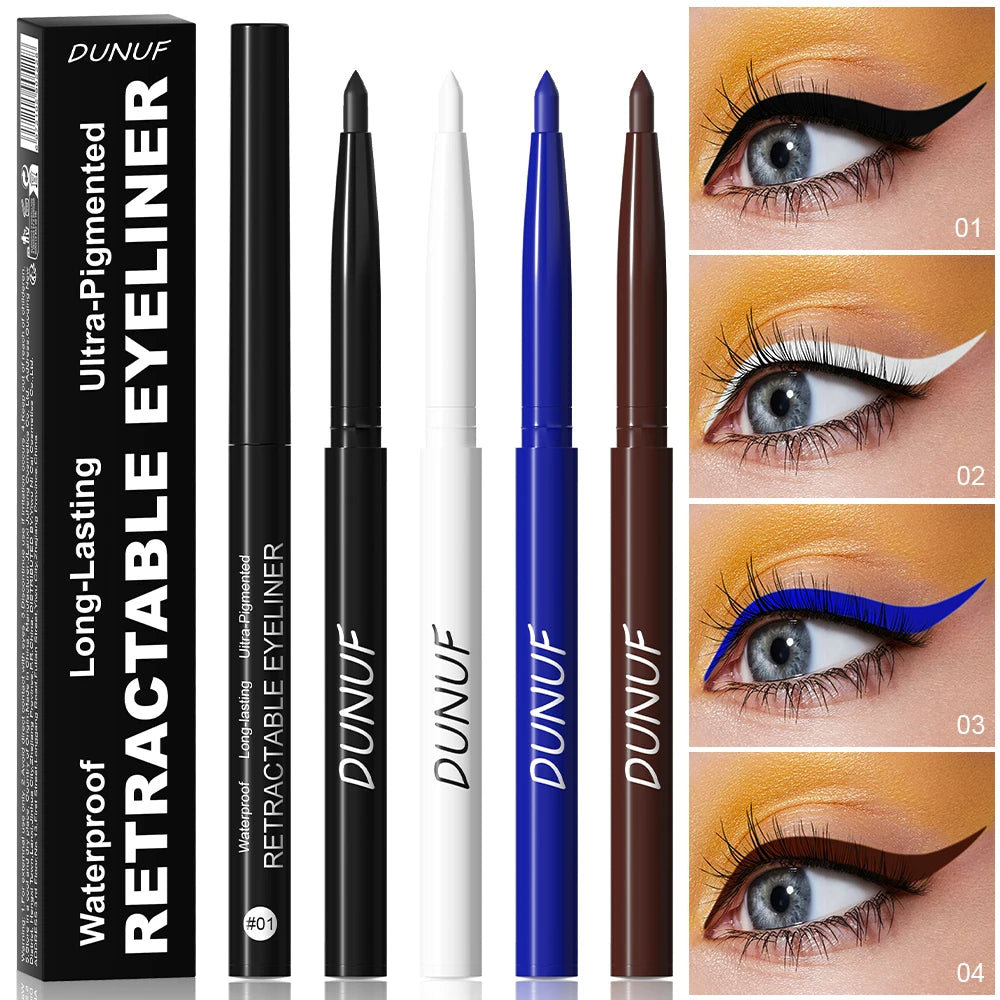 Waterproof Matte Blue Eyeliner Gel Pencil Ultra-fine Smooth Quick Dry Non-Smudge Easy Wear Black Brown White Eyeliner Pen Makeup
