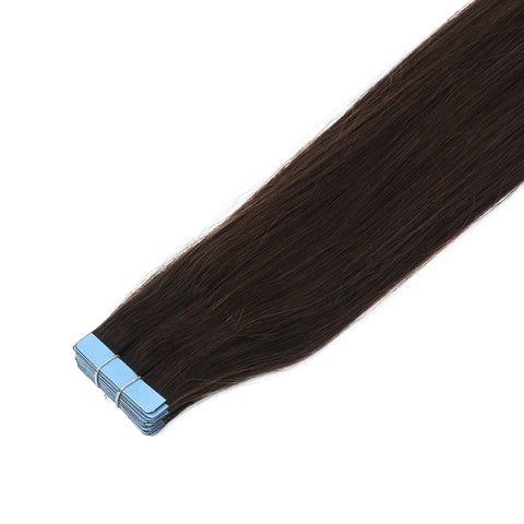 Tape in Human Hair Extensions Brown Seamless Tape in Hair Extensions Skin Weft PU Tape On Hair 12"-24" Machine Remy Tape ins