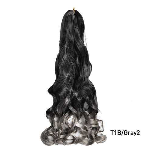 French Curls Braiding Hair Extensions Synthetic Hair Loose Wave Spiral Curl Braids High Temperature Ombre Pre Stretched Hair