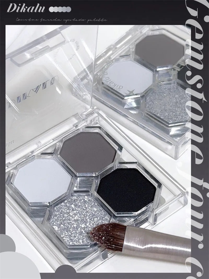 Black Light Star 4-color Eye Shadow Plate Smoky Makeup Dark Black Dark Cement Plate Cross-border Brightening Makeup Cosmetics
