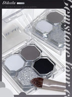 Black Light Star 4-color Eye Shadow Plate Smoky Makeup Dark Black Dark Cement Plate Cross-border Brightening Makeup Cosmetics