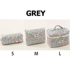 1pcs Cute Quilted Cotton Makeup Bag Women Zipper Cosmetic Organizer Cloth Handbag Box Shape Portable Toiletry Case for Girls