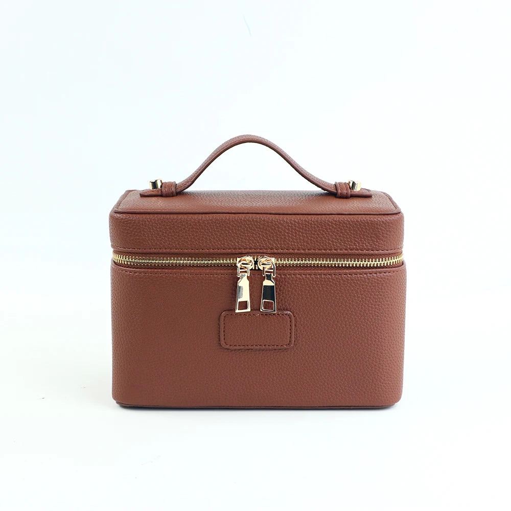 pu leather cosmetic bag with zoned storage and large capacity toiletry bag for autumn and winter new products