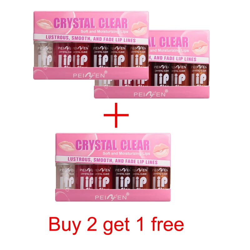 6pcs Moisturizing Lip Gloss Transparent Lip Oil Hydrating Lip Glaze Lip Plumper Hydrating Make Up Liquid Lipstick Lips Cosmetics