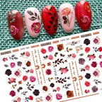 1pcs Sakura Flower 3D Nail Stickers White Cherry Blossom Nail Art Decals Spring Summer Adhesive Slider Decor Wedding Manicure
