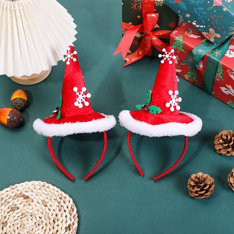 Christmas Headbands Xmas Tree Santa Hat Hair Band 2024 Christmas Decorations for Home Girls Women 2025 New Year Gifts navidad